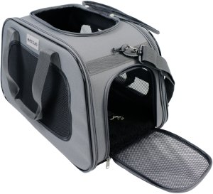 Mersjo Explorer transporter dla psa i kota do 8 kg, 31 x 49 x 28 cm, szary, 3 wejścia, miękka mata 2