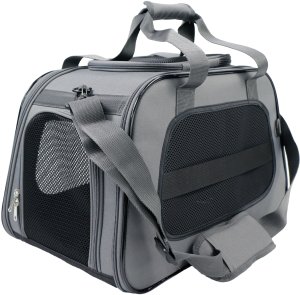 Mersjo Explorer transporter dla psa i kota do 8 kg, 31 x 49 x 28 cm, szary, 3 wejścia, miękka mata 4