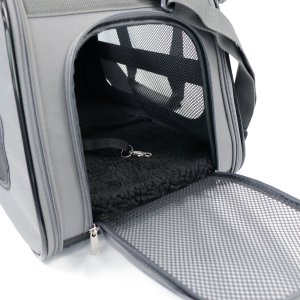 Mersjo Explorer transporter dla psa i kota do 8 kg, 31 x 49 x 28 cm, szary, 3 wejścia, miękka mata 6