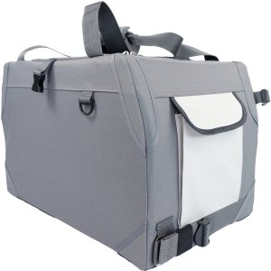 Mersjo Transporter dla psa i kota Adventure składany, 3 wejścia, metalowy stelaż, mata, do 15 kg, 33 50,5 33 cm, brązowy 6