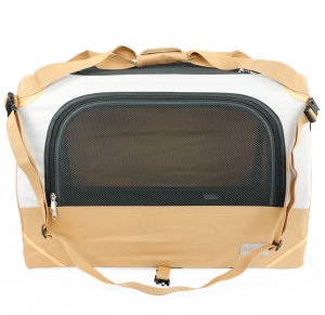 Mersjo Outlander transporter dla psa i kota składany, 3 wejścia, mata, pas samochodowy, do 15 kg, brązowy, 40 60 40 cm 3