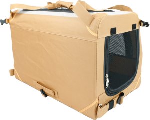 Mersjo Outlander transporter dla psa i kota składany, 3 wejścia, mata, pas samochodowy, do 15 kg, brązowy, 40 60 40 cm 6