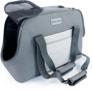 Boutiquezoo Mersjo EasyTravel torba transporter dla psa i kota do 8 kg, szara, z usztywnianym dnem i matą, 23 x 48 x 31 cm 2