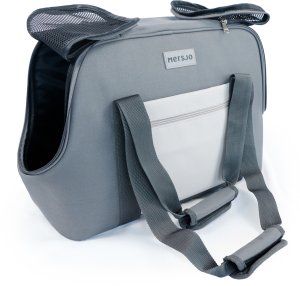 Boutiquezoo Mersjo EasyTravel torba transporter dla psa i kota do 8 kg, szara, z usztywnianym dnem i matą, 23 x 48 x 31 cm 3