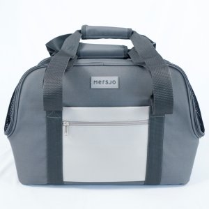Boutiquezoo Mersjo EasyTravel torba transporter dla psa i kota do 8 kg, szara, z usztywnianym dnem i matą, 23 x 48 x 31 cm 5