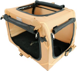 Mersjo Adventure transporter dla psa i kota, składany, 3 wejścia, metalowy stelaż, mata, brązowy, do 15 kg, 33 x 50,5 x 33 cm 2