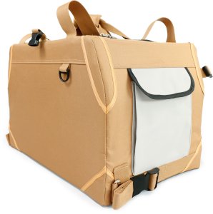 Mersjo Adventure transporter dla psa i kota, składany, 3 wejścia, metalowy stelaż, mata, brązowy, do 15 kg, 33 x 50,5 x 33 cm 6