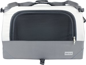 Mersjo Transporter dla psa i kota Outlander składany, 3 wejścia, mata, pas samochodowy, 60 x 40 x 40 cm, do 15 kg, szary 3
