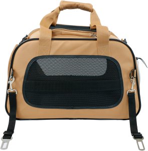 Mersjo Explorer transporter dla kota i psa do 8 kg, torba z 3 wejściami i matą, brązowa, 31 x 49 x 28 cm 3