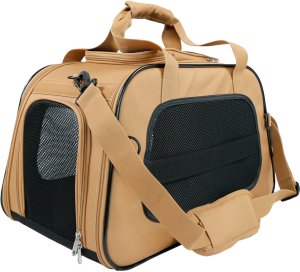 Mersjo Explorer transporter dla kota i psa do 8 kg, torba z 3 wejściami i matą, brązowa, 31 x 49 x 28 cm 6