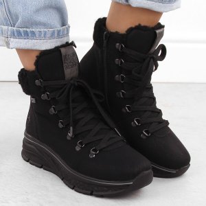 Buty trekkingowe damskie Rieker Wodoodporne trapery damskie ocieplane czarne 48034-00 37 5