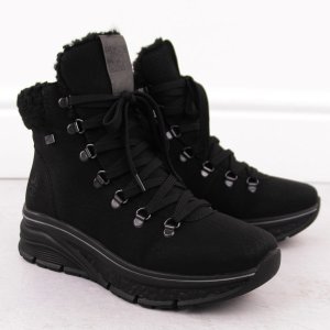 Buty trekkingowe damskie Rieker Wodoodporne trapery damskie ocieplane czarne 48034-00 37 6