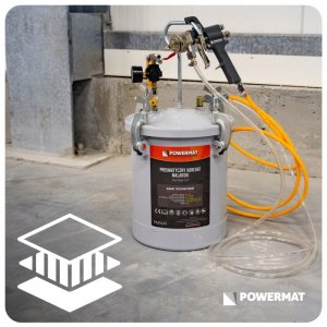 Powermat Agregat malarski pneumatyczny 10L pistolet natryskowy do farb 2MM wąż 3M 11