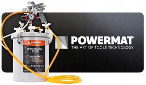 Powermat Agregat malarski pneumatyczny 10L pistolet natryskowy do farb 2MM wąż 3M 12