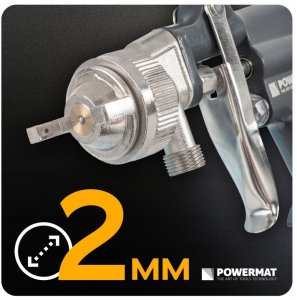 Powermat Agregat malarski pneumatyczny 10L pistolet natryskowy do farb 2MM wąż 3M 4