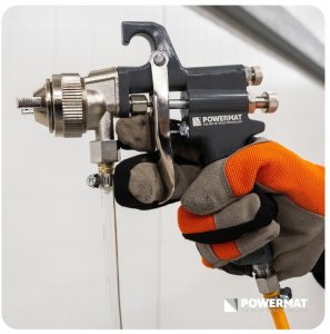 Powermat Agregat malarski pneumatyczny 10L pistolet natryskowy do farb 2MM wąż 3M 6