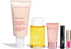 Clarins Maternity Set : Multi Active Jour, Age-Defying, Day, Cream, For Face, 15 ml + Body Partner, Anti-Stretch Marks, Body Cream, Body, 175 ml + Wonder Volume, Volumising, Mascara, Black, 3 ml + Tonic, Firming, Body Oil, 100 ml + Lip Confort, 2