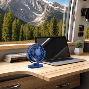 Wentylator Topk Wiatrak USB Cichy mini wentylator biurkowy chłodzenie TOPK K62C niebieski 11