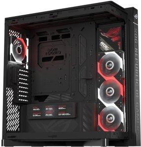 Obudowa Crono ASUS case ROG Cronox ARGB, E-ATX, Przezroczysta ścianka boczna, 4x120mm ARGB, czarna (90DC00T0-B09030) 19