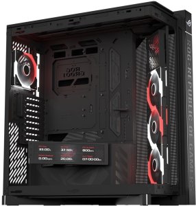Obudowa Crono ASUS case ROG Cronox ARGB, E-ATX, Przezroczysta ścianka boczna, 4x120mm ARGB, czarna (90DC00T0-B09030) 20