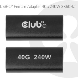 Adapter USB Club 3D CLUB3D kabel USB USB4 Gen 3x2 USB C 40 Gbit/s 240 W czarny (CAC-2507) 3