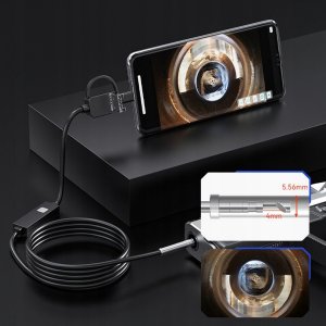 Inskam Endoskop kamera inspekcyjna do broni lufy Android i Win 6LED IP67 5mm 2.5m 3