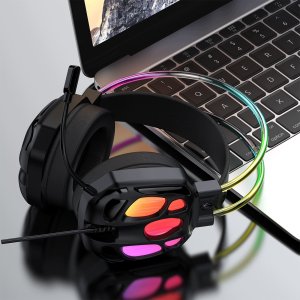 Słuchawki Wozinsky Gamingowe WSG-1118 przewodowe z mikrofonem i podświetleniem RGB - czarne (5907769388248) 6