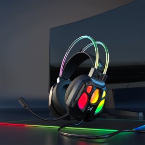 Słuchawki Wozinsky Gamingowe WSG-1118 przewodowe z mikrofonem i podświetleniem RGB - czarne (5907769388248) 7