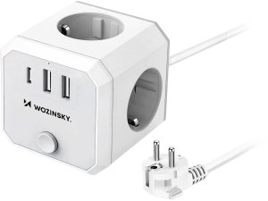 Listwa zasilająca Wozinsky Kostka zasilająca WKZ-3B 4x AC 2x USB-A 1x USB-C 4000 W z przewodem 1.8 m - biała (5907769388644) 2