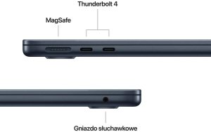 Laptop Apple MacBook Air 13" M5 10-core CPU + 10-core GPU / 24GB RAM / 512GB SSD / Klawiatura US / Północ (Midnight) 5