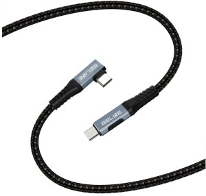 Kabel USB Beline Kątowy USB-C Thunderbolt4 1m 48V/5A 40Gb/s 240W 8K60Hhz czarny 2