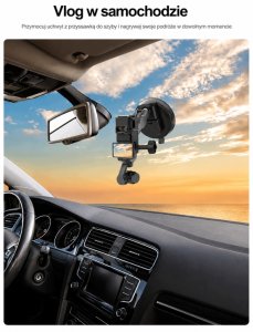 PEYTECH Uchwyt samochodowy metalowy z przyssawką do Dji Pocket 3 GoPro 3w1 (px2 pro) 5