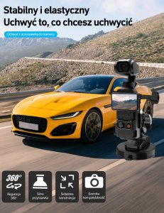 PEYTECH Uchwyt samochodowy metalowy z przyssawką do Dji Pocket 3 GoPro 3w1 (px2 pro) 7