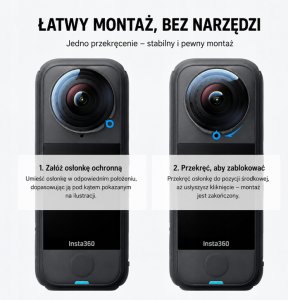 Osłona na obiektyw PEYTECH Premium Lens Guards do Insta360 X4 Air Szkło Hartowane 2 szt. (5908420566456) 4
