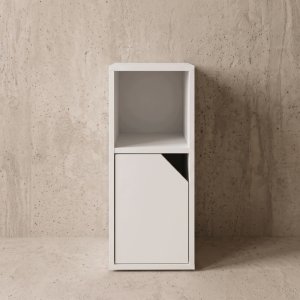 Meble-Bestseller Szafka wąska z drzwiczkami, otwartą wnęką i półką w środku, 25 x 34 x 61,5 cm 2
