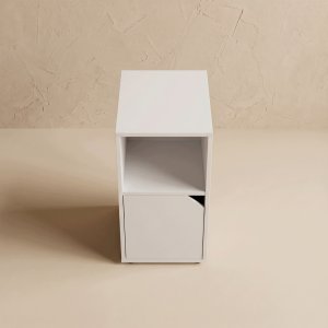 Meble-Bestseller Szafka wąska z drzwiczkami, otwartą wnęką i półką w środku, 25 x 34 x 61,5 cm 6