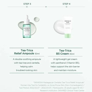 SKIN1004 Madagascar Centella Set : Tea-Trica, Soothing & Moisturizing, Daily, Cream, For Face, 30 ml + Tea-Trica, Cleansing & Soothing, Cleansing Foam, 20 ml + Tea-Trica, Balancing, Tonic Lotion, For Face, 30 ml + Tea-Trica, Smoothing, Day & Night, Ampoul 3