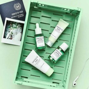 SKIN1004 Madagascar Centella Set : Tea-Trica, Soothing & Moisturizing, Daily, Cream, For Face, 30 ml + Tea-Trica, Cleansing & Soothing, Cleansing Foam, 20 ml + Tea-Trica, Balancing, Tonic Lotion, For Face, 30 ml + Tea-Trica, Smoothing, Day & Night, Ampoul 4