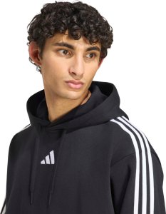 Adidas Bluza męska Essentials 3-Stripes Fleece Hoodie czarna KY6602 M 4