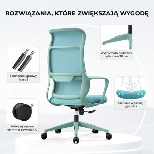 Krzesło biurowe Angel mOja Miętowe 11