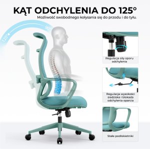 Krzesło biurowe Angel mOja Miętowe 12