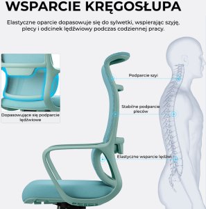 Krzesło biurowe Angel mOja Miętowe 13