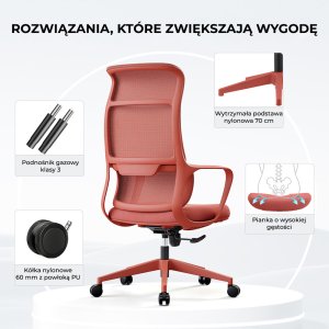 Krzesło biurowe Angel mOja Czerwone 10