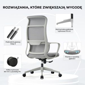 Krzesło biurowe Angel mOja Szare 12