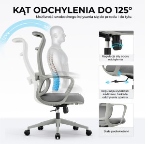 Krzesło biurowe Angel mOja Szare 10