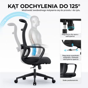 Krzesło biurowe Angel mOja Czarne 11