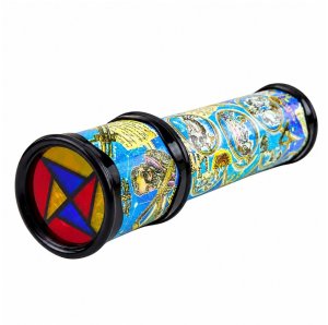 LeanToys Kalejdoskop Dla Dzieci Obrotowy Kolorowe Wzory Niebieski 21 x 5 cm 2