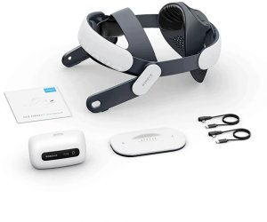 BOBOVR Pasek na głowę M3 Pro+ z akumulatorem 6500 mAh i stacją ładującą do Meta Quest 3 / 3S - biały (6937267000563) 2