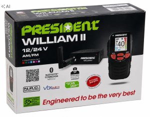 CB Radio President William II 12/24 V Bluetooth mikrofon ASC NRC VOX 4 W 3