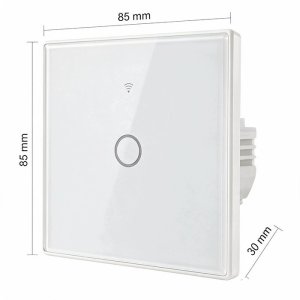 Qoltec Inteligentny dotykowy 1-kanałowy włącznik wyłącznik światła Wi-Fi Timer Tuya Smart life Hartowane szkło Biały (52715) 2